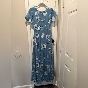 Lulu's Blue Floral Maxi Dress